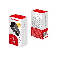 Устройство зарядное сетевое Rexant USB 5В 2.1A черн. 16-0274 Rexant — купить по цене от 300 ₽ | ПрофБезопасность