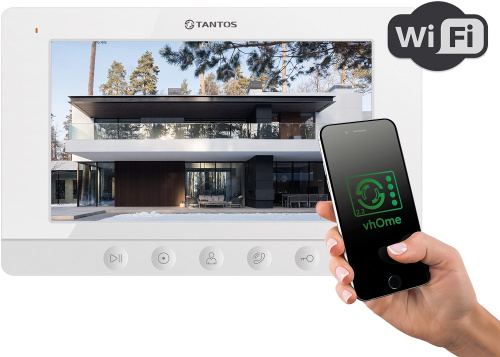 Монитор видеодомофона Tantos Like HD Wi-Fi белый фото 2