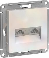 Розетка компьютерная без рамки Systeme Electric AtlasDesign 2-м. RJ45+RJ45 5e жемчуг