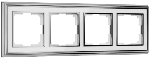 Рамка универсальная Werkel Palacio Classic 4-м. металл хром/белый, Werkel, купить, цена, доставка, безопасность Рамка универсальная Werkel Palacio Classic 4-м. металл хром/белый Werkel — купить по цене от 2 820 ₽ | ПрофБезопасность