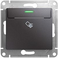 Выключатель карточный с подсветкой без рамки Systeme Electric Glossa 1-кл. графит