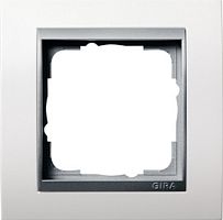 Рамка универсальная Gira Event Clear 1-м. белый матовый/алюминий картинка