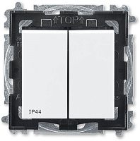 Выключатель без рамки ABB EPJ Levit 2-кл. IP44 белый/дымчатый чёрный