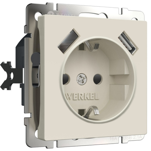 Розетка с заземлением +2хUSB тип A+A без рамки Werkel 1-м. шторки айвори матовый, Werkel, купить, цена, доставка, безопасность Розетка с заземлением +2хUSB тип A+A без рамки Werkel 1-м. шторки айвори матовый Werkel — купить по цене от 4 800 ₽ | ПрофБезопасность