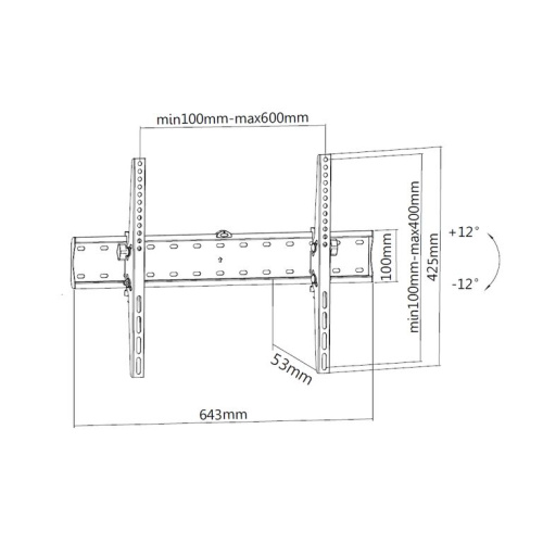 Кронштейн для ТВ iTECHmount PLB640NT 37"-70" наклонный фото 4