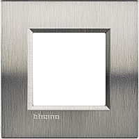 Рамка прямоугольная Legrand BTicino LivingLight 2 мод Фактурная сталь 