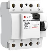 Выключатель дифференциального тока УЗО EKF Basic ВДТ-40 4п 40А 300мА 4,5,кА тип AC