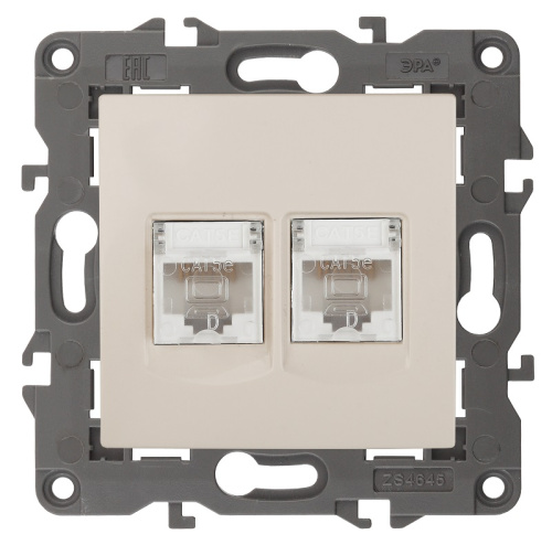 Розетка компьютерная без рамки Эра Elegance 2-м. RJ45+RJ45 5e слоновая кость, Эра, купить, цена, доставка, безопасность Розетка компьютерная без рамки Эра Elegance 2-м. RJ45+RJ45 5e слоновая кость Эра — купить по цене от 900 ₽ | ПрофБезопасность