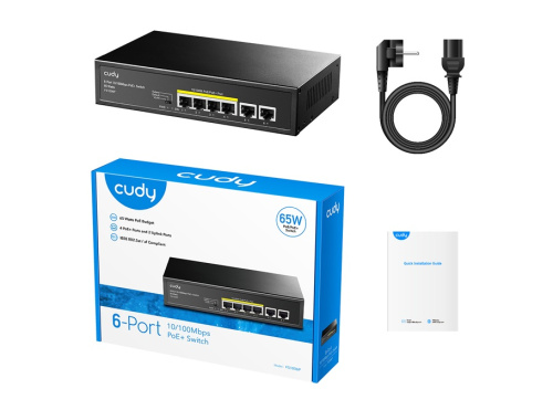Коммутатор Cudy FS1006P PoE 65Вт, Cudy, купить, цена, доставка, безопасность фото 3 Коммутатор Cudy FS1006P PoE 65Вт Cudy — купить по цене от 2 300 ₽ | ПрофБезопасность фото 3