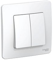 Выключатель с рамкой Systeme Electric Blanca 2-кл. белый