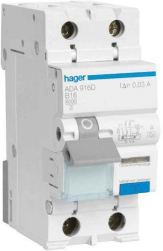Автомат дифференциального тока АВДТ Hager 2п 25А 30мА 4,5кА C тип AC