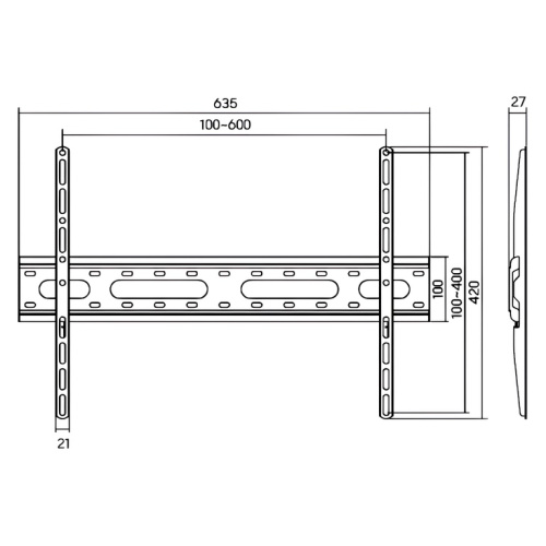 Кронштейн для ТВ iTECHmount PLB-64F 37"-80" фиксированный фото 2