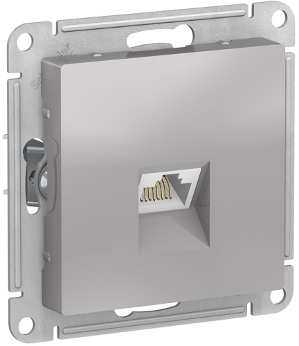 Розетка компьютерная без рамки Systeme Electric AtlasDesign 1-м. RJ45 5e алюминий