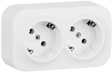 Розетка с заземлением накладная Legrand Quteo 2-м. белый