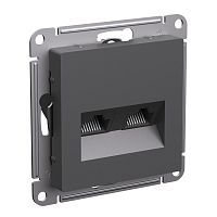 Розетка компьютерная без рамки Systeme Electric AtlasDesign 2-м. RJ45+RJ45 5e базальт