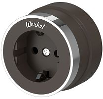 Розетка-ретро с заземлением пластик Werkel Retro Vintage 1-м. мокко матовый/хром Werkel — купить по цене от 978 ₽ | ПрофБезопасность