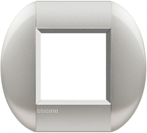 Рамка овальная Legrand BTicino LivingLight 2 мод алюминий  картинка