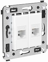 Розетка компьютерная без рамки DKC Avanti 2-м. RJ45+RJ45 6е белое облако
