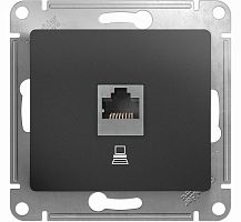Розетка компьютерная без рамки Systeme Electric Glossa 1-м. RJ45 5e графит