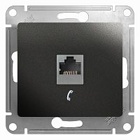 Розетка телефонная без рамки Systeme Electric Glossa 1-м. RJ11 антрацит