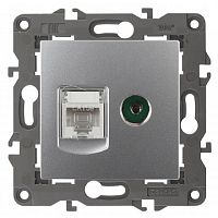 Розетка RJ45+TV Оконечной без рамки Эра Elegance 1-м. алюминий