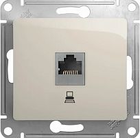 Розетка компьютерная без рамки Systeme Electric Glossa 1-м. RJ45 5e молочный