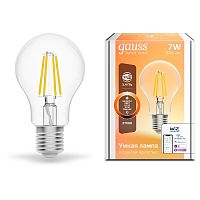 Лампа светодиодная филамент диммируемые Gauss Smart Home Шар А60 Е27 220В 806Лм 7Вт 2700К Gauss — купить по цене от 1&nbsp;760 ₽ | ПрофБезопасность