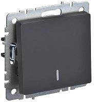 Выключатель с подсветкой без рамки IEK Brite ВС10-1-1-БрГ 1-кл. графит