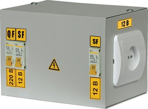 Ящик с понижающим трансформатором ЯТП IEK 220/12В 0,25кВа IP30 картинка