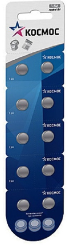 Элемент питания для часов Космос AG12 LR43 (блист.10 шт) (батарейка)