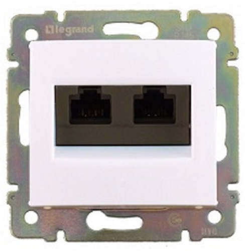 Розетка телефонная+компьютер без рамки Legrand Valena 2-м. RJ11+RJ45 белый