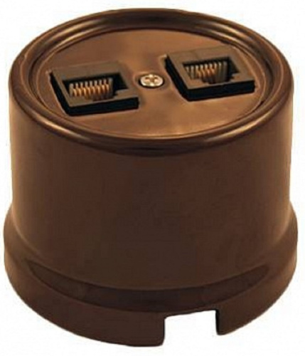 Розетка-ретро компьютерная пластик Bironi Лизетта 2-м. RJ45+RJ45 5е коричневый Bironi — купить по цене от 1&nbsp;650 ₽ | ПрофБезопасность
