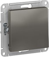 Выключатель кнопочный без рамки Systeme Electric AtlasDesign 1-кл. сталь