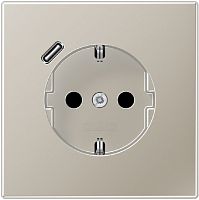 Розетка с заземлением +1хUSB тип C без рамки Jung LS990 metal 1-м. сталь Jung — купить по цене от 32&nbsp;191 ₽ | ПрофБезопасность