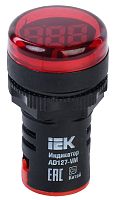 Индикатор значения напряжения IEK KARAT AD127-VM 22мм 220В IP40 красный