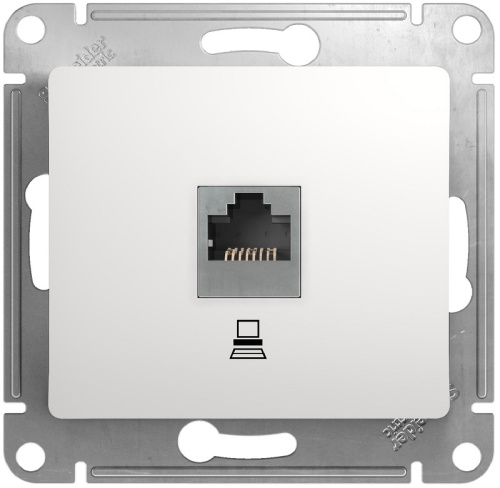 Розетка компьютерная без рамки Systeme Electric Glossa 1-м. RJ45 5e белый Systeme Electric — купить по цене от 945 ₽ | ПрофБезопасность
