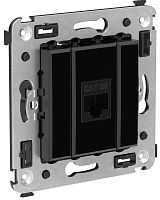 Розетка компьютерная без рамки DKC Avanti 1-м. RJ45 5е черный квадрат