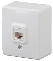 Розетка компьютерная накладная Эра Эксперт 1-м. RJ45 5e белый
