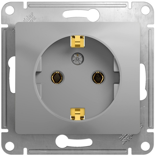 Розетка с заземлением без рамки Systeme Electric Glossa 1-м. алюминий, Systeme Electric, купить, цена, доставка, безопасность Розетка с заземлением без рамки Systeme Electric Glossa 1-м. алюминий Systeme Electric — купить по цене от 405 ₽ | ПрофБезопасность