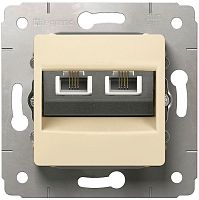 Розетка телефонная без рамки Legrand Cariva 2-м. RJ11+RJ11 слоновая кость