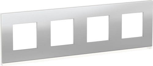 Рамка горизонтальная Schneider Electric Unica Studio Pure 4-м. металл алюминий матовый/белый, Schneider Electric, купить, цена, доставка, безопасность Рамка горизонтальная Schneider Electric Unica Studio Pure 4-м. металл алюминий матовый/белый Schneider Electric — купить по цене от 8 126 ₽ | ПрофБезопасность