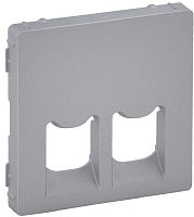 Лицевая панель Legrand Valena Life для 2-м. розетки RJ11/RJ45 алюминий