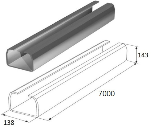 Балка прокатная 138х144х6 7 м до 1200 кг DoorHan DHS138/M