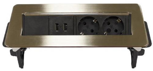 Розетка встраеваемая полуавтоматическая Mebax 47 2-м.+2xUSB 233х93мм серый металлик Mebax — купить по цене от  | ПрофБезопасность