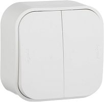 Выключатель накладной Legrand Quteo 2-кл. белый