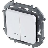 Выключатель с подсветкой без рамки Legrand Inspiria 2-кл. белый