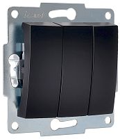 Выключатель без рамки Lezard Karina 3-кл. черный бархат