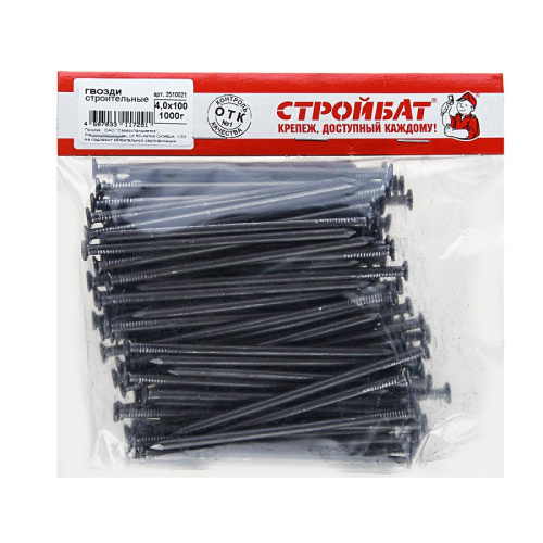 Гвозди  строительные Стройбат 4,0х100 (1,0 кг)