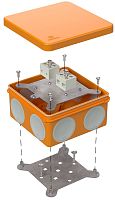 Коробка огнестойкая Промрукав 100x100x50мм под пистолет 4x10мм IP66 оранжевый