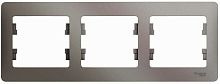 Рамка горизонтальная Systeme Electric Glossa 3-м. платина